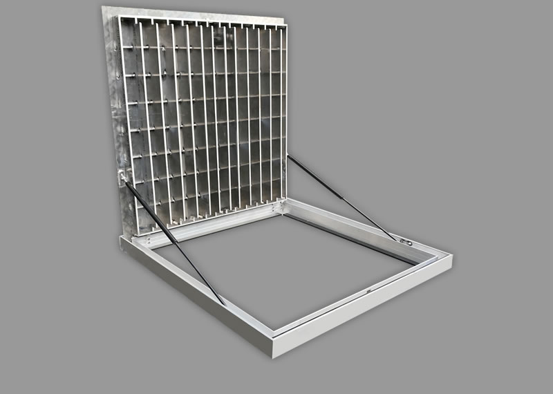 Aluminium Hinged Access Hatches manufactured to BS EN 124 and B125 and FACTA Standards