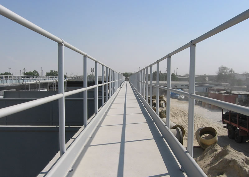 Aluminium handrails and walkway to sewage treatment plant in Abu Dhabi