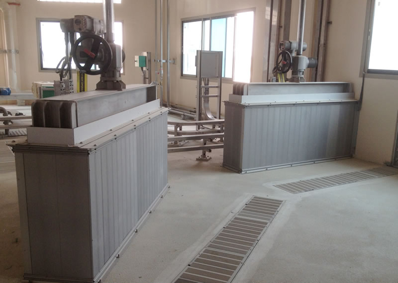 Aluminium penstock odour control covers to Qatar Water Treatment plant